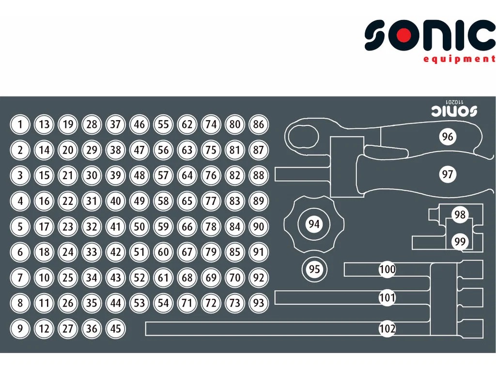 Tukša instrumentu paplāte instrumentu ratiņiem (E110201, SONIC)