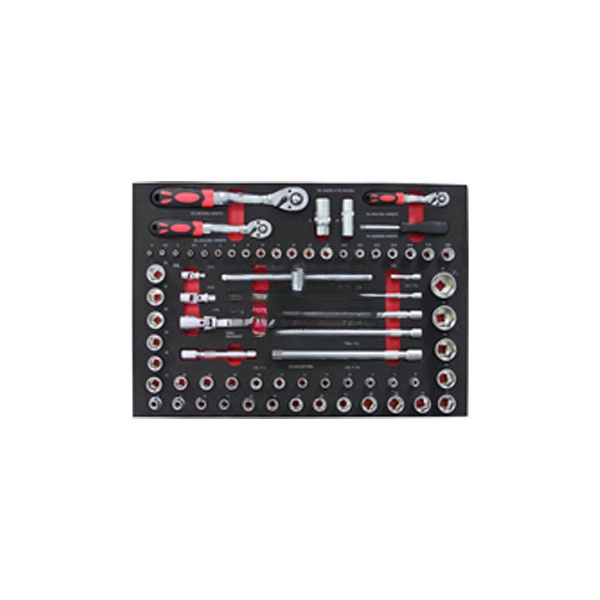 Socket set for trolley, 72 pcs (GJ-1001, TORIN)