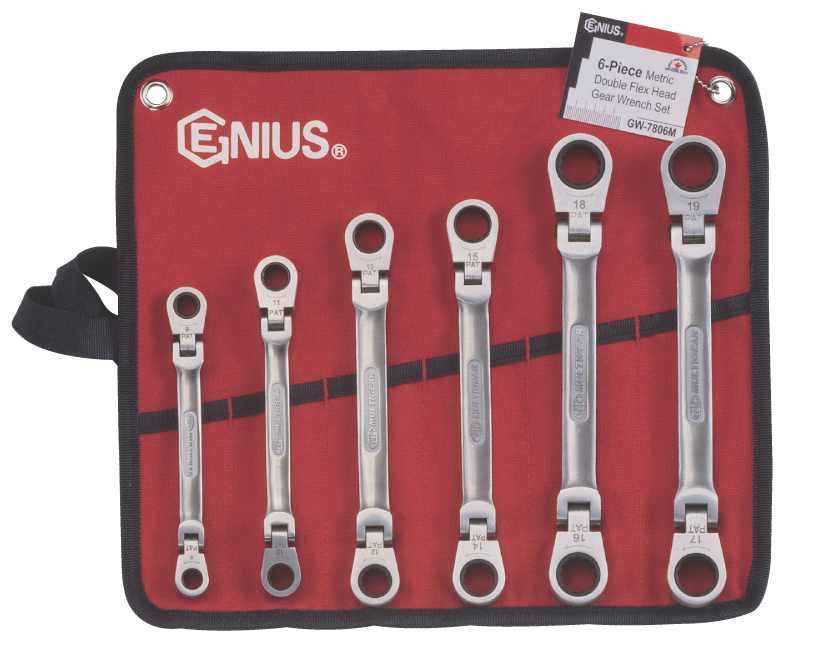Double flexible ratchet wrench set, 6 pcs (GW-7806M, GENIUS)