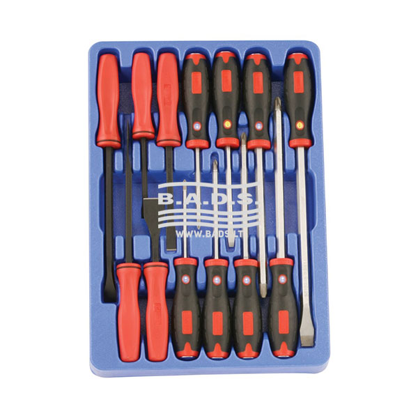 Skrūvgriežu komplekts ar lauzni un skrāpi, 13 gab., GENIUS TOOLS (MS-013, GENIUS)