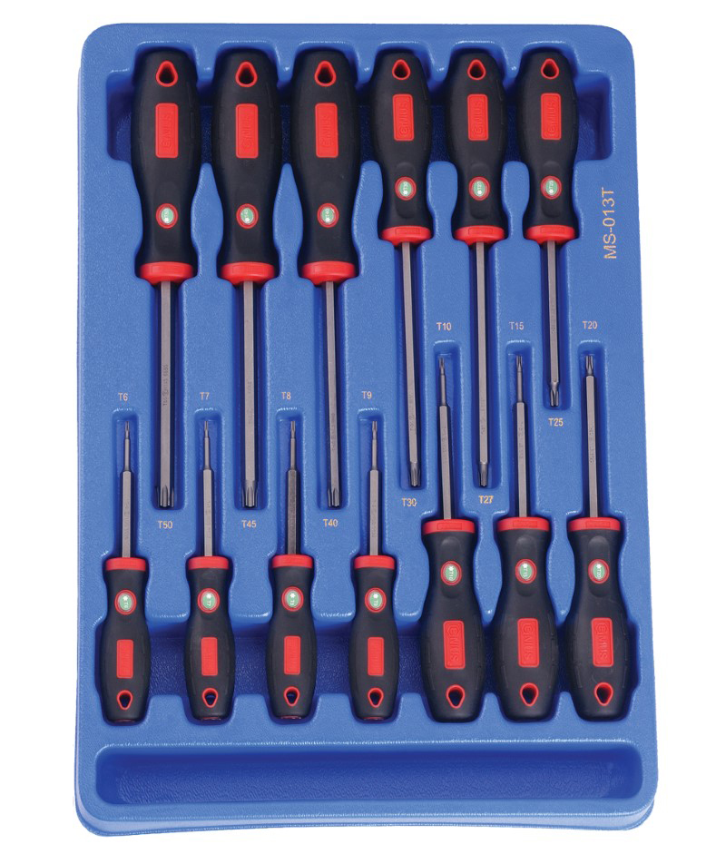 TORX atsuktuvų komplektas, 13 vnt., GENIUS TOOLS (MS-013T, GENIUS)