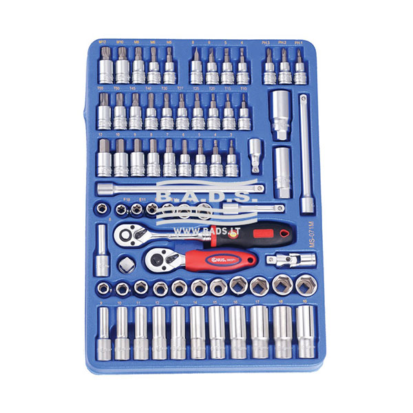 Galvučių komplektas 3/8 col., 71 vnt., GENIUS TOOLS (MS-071M, GENIUS)