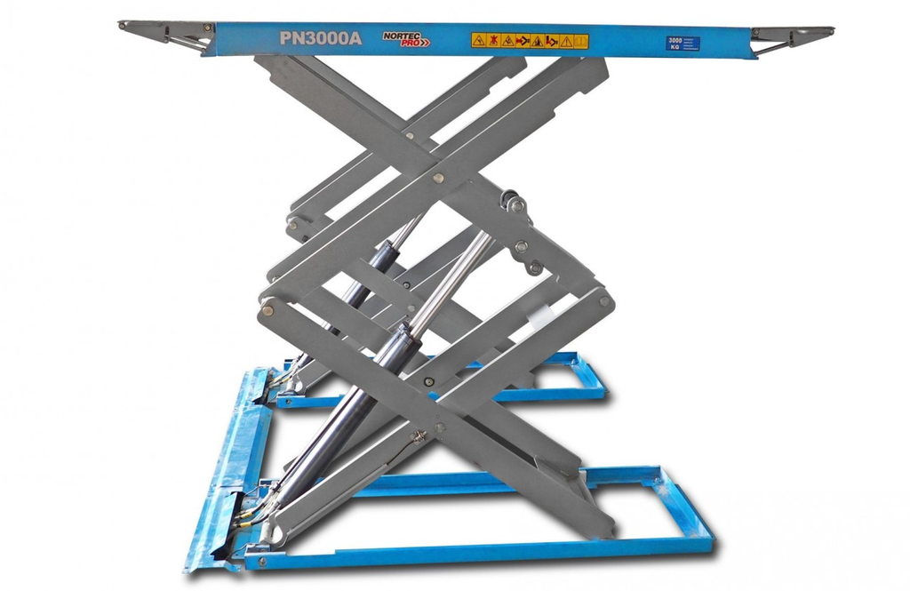 Žemo profilio žirklinis keltuvas 3 t, 230V-380V Nortec (PN3000A, COFRAMA)