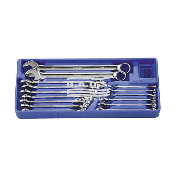 Kombinuotų veržliarakčių komplektas, 15 vnt., 7-24 mm, GENIUS TOOLS (PR-015M, GENIUS)
