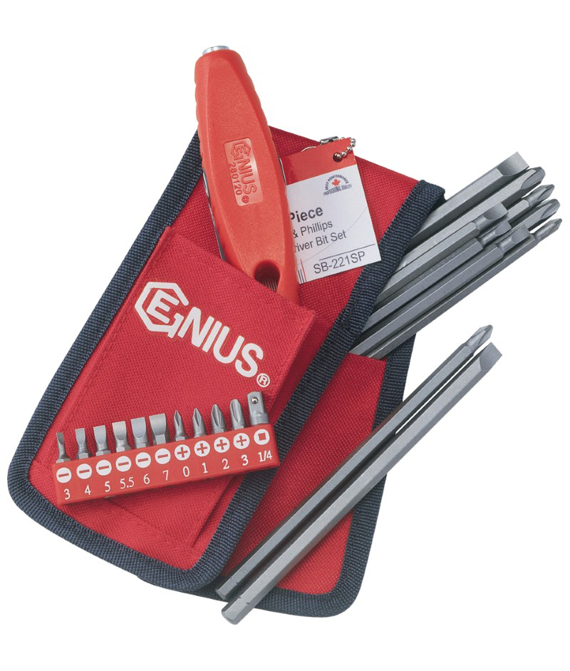 Bit set in PVC case, 21 pcs (SB-221SP, GENIUS)