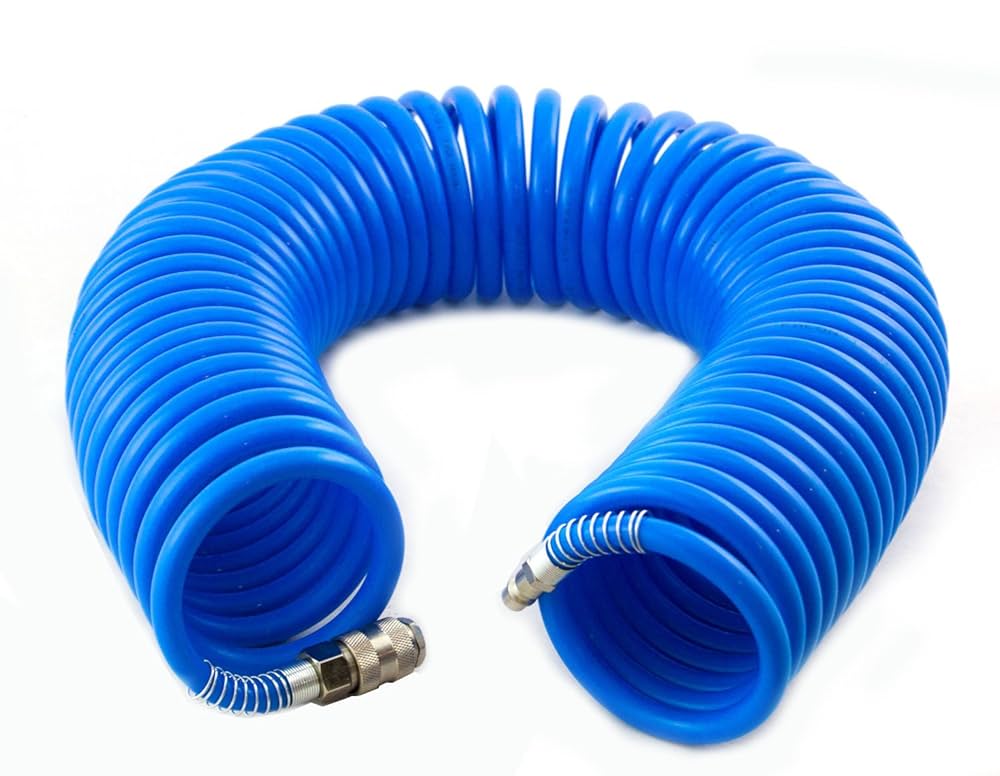 Spiralinė pneumatinė žarna su jungtimis 12x8 mm 15 m (WS-15, HUZAIR)