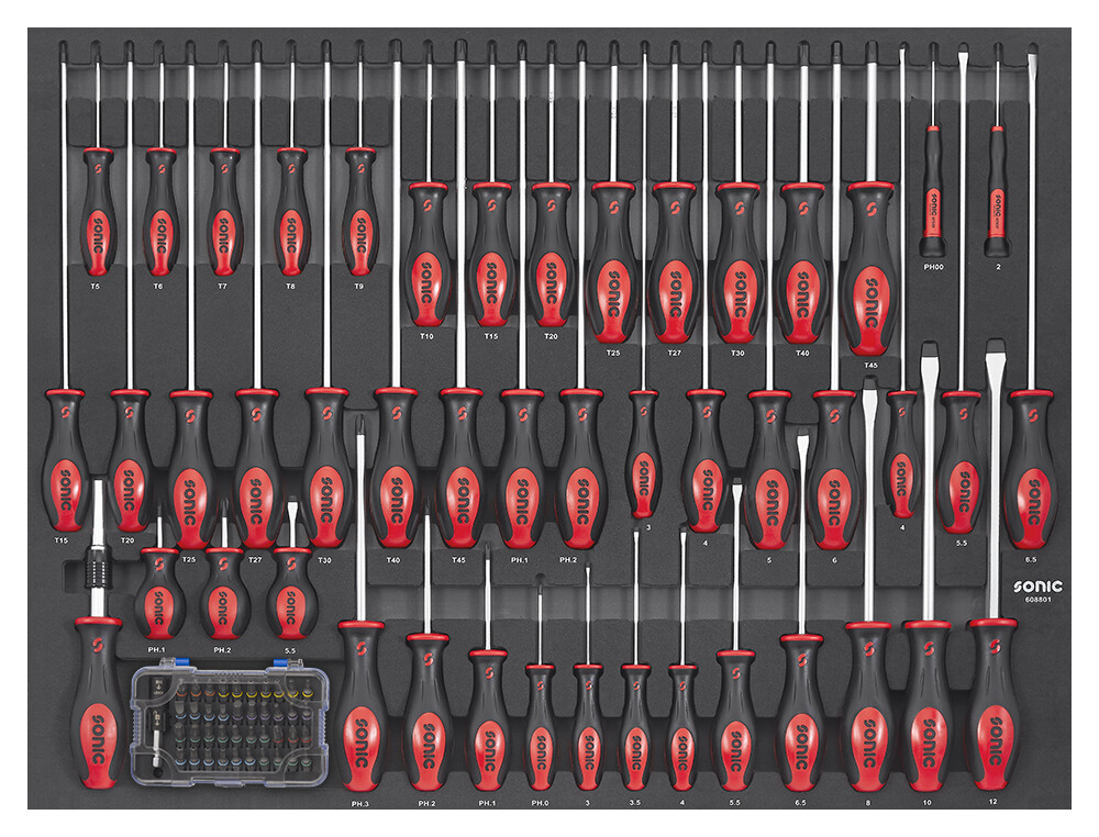 Atsuktuvų ir antgalių rinkinys SFS-XL, 88 vnt. (608801, SONIC)