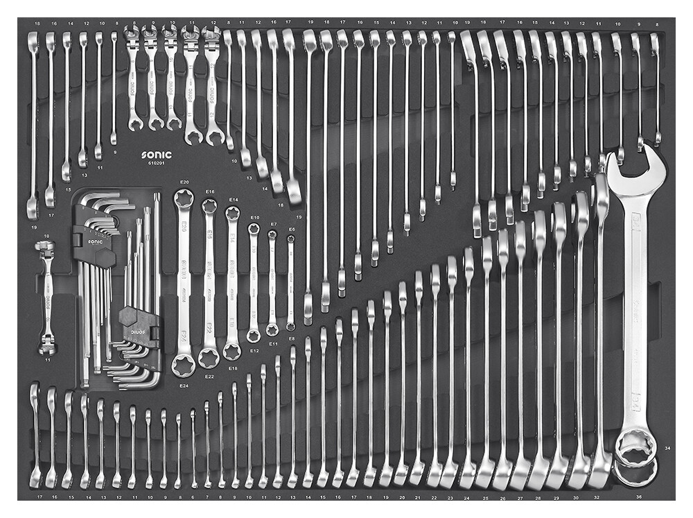 Wrench set SFS-XL, 102 pcs (610201, SONIC)