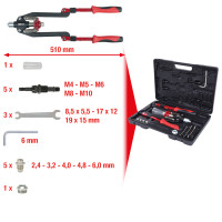 Universal riveting tool set, 17 pcs (150.9630, KS TOOLS)