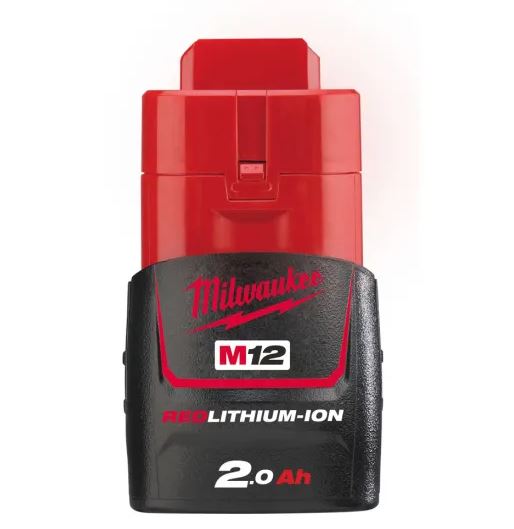Akumuliatorius Milwaukee M12 B2, 12 V, Li-Ion, 2,0 Ah (be pakuotės) (4932430064A, MILWAUKEE)