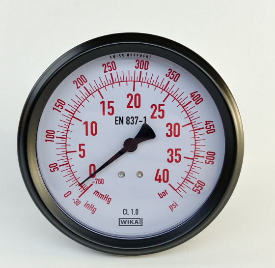 High-pressure manometer -1+50 bar (red), for FLAG station (DECKMAN3164, ECOTECHNICS)