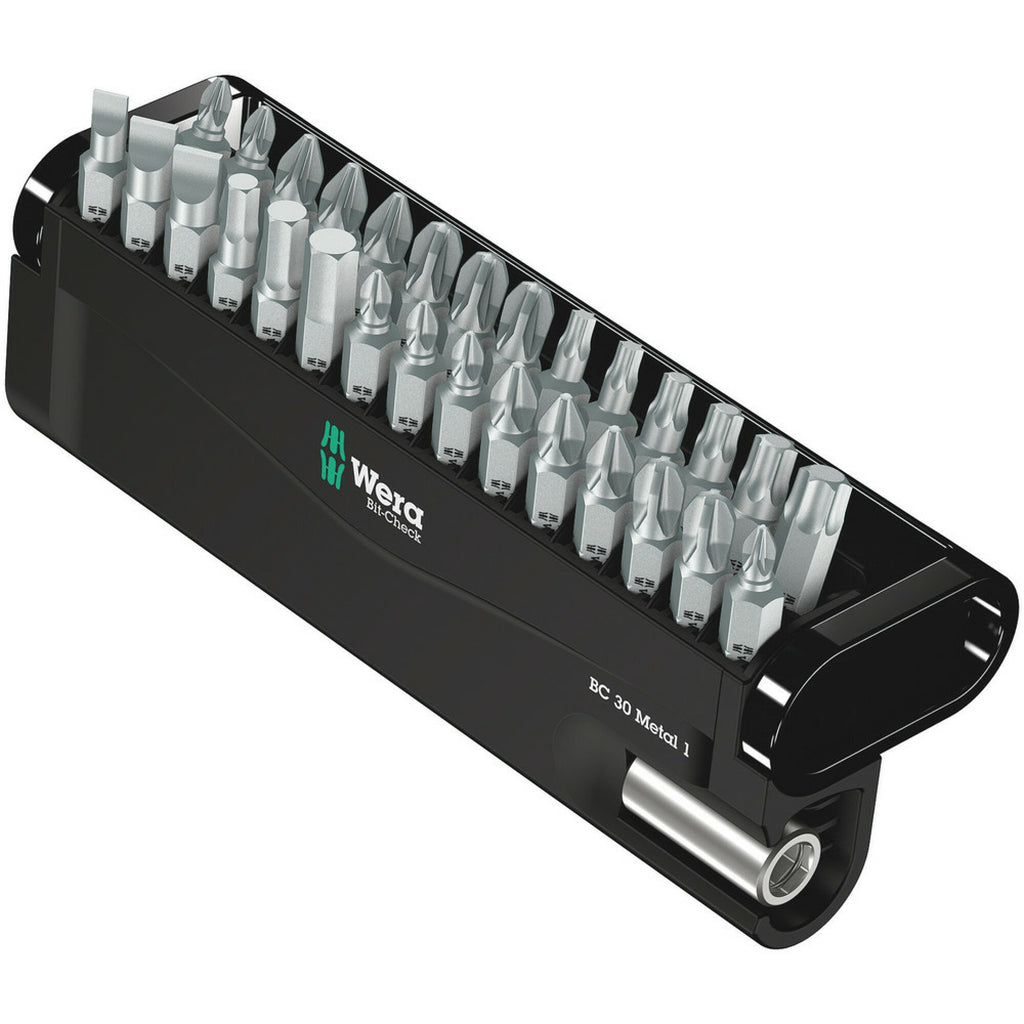 1/4" uzgaļu komplekts Bit-Check 30 Metal 1 (05057434001, WERA)