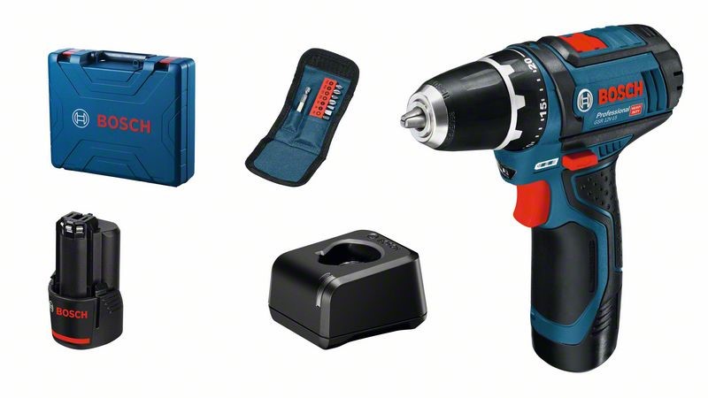 Bosch GSR 12V-15 Professional (2×2,0Ah) cordless drill/driver (060186810G, BOSCH)