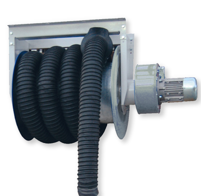 Exhaust gas collection hose reel with fan 150 mm / 10 m (AMA-150/10-SB, CORAL)