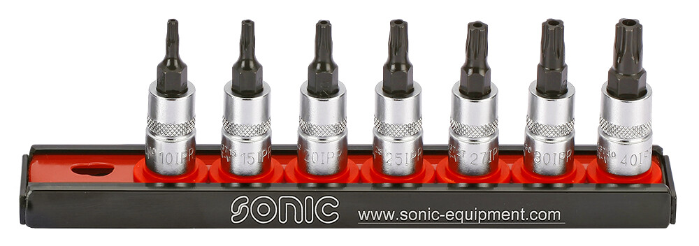 Galvučių 1/4 su TORX antgaliais rinkinys (7 vnt.) (100701, SONIC)