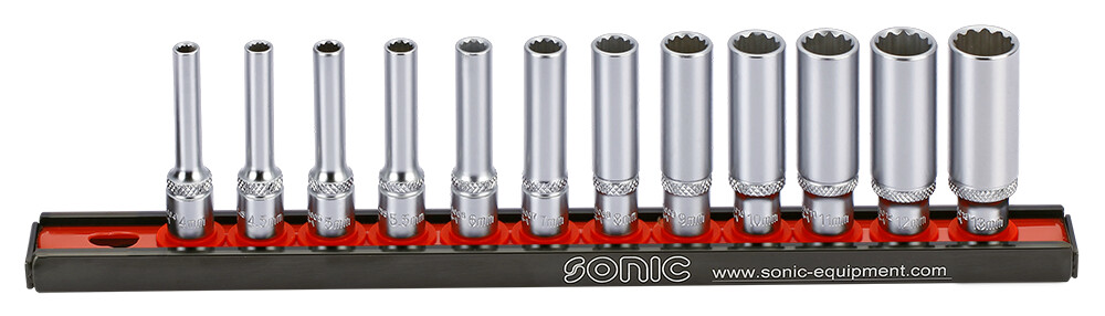1/4 long 12-point socket set (12pcs) (101202, SONIC)