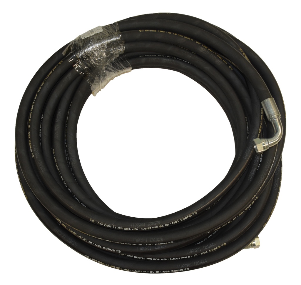 Eļļas šļūtene 25 m x 3/4 collas, G3/4 collas (iekš.) – 90° G3/4 collas (iekš.) (1070050, EUROLUBE)