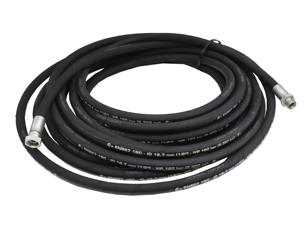 Eļļas šļūtene 10 m x 1/2 collas, G1/2 collas (ārēj.) – G1/2 collas (iekš.) (1073102, EUROLUBE)