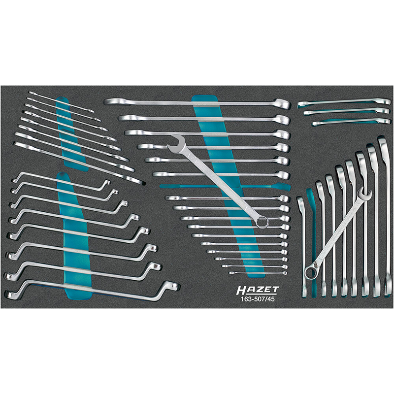 Wrench set - outside 12-point traction profile, outside hexagon profile (163-507/45, HAZET)