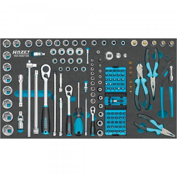 Galvutė Rinkinys - 1/4 inch (6.3 mm) square, hollow, 1/2 inch (12.5 mm) square, hollow, 1/4 inch (6.3 mm) hexagon, solid (163-508/138)