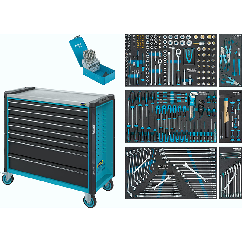 Įrankių vežimėlis Assistent 179NXXL su 340 dalių įrankių rinkiniu (179NXXL-7/340, HAZET)