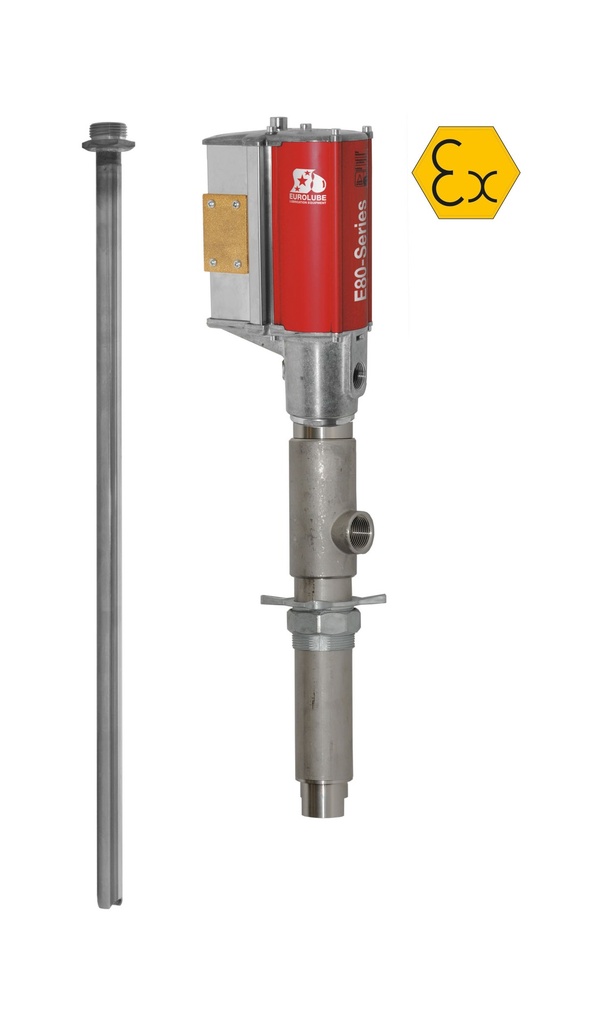 Stainless Steel Air Operated Pump 4:1, with suction tube, ATEX (12746, EUROLUBE)