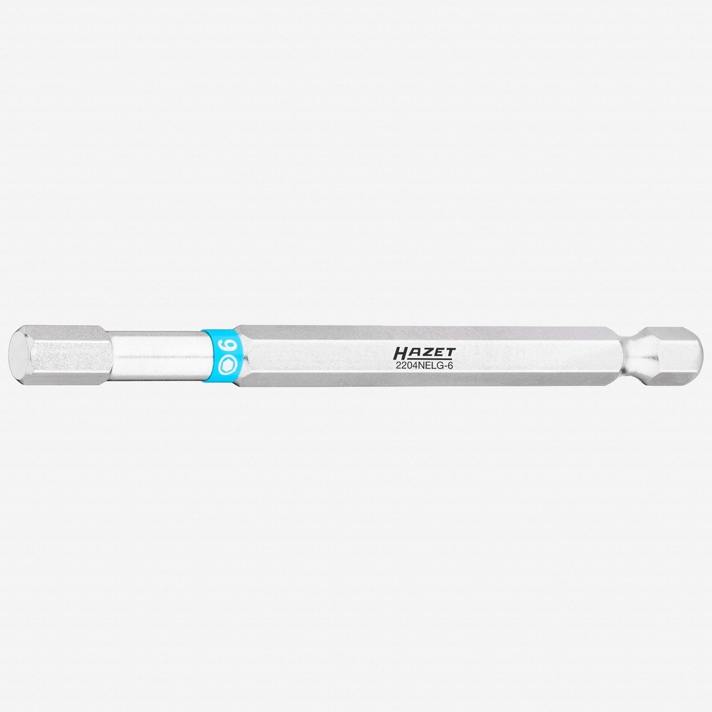 Screwdriver bit, 1/4″ (6.3 mm) hex, one-piece (2204NELG-6, HAZET)