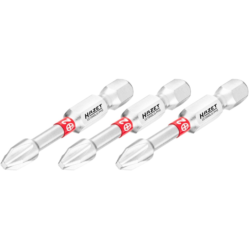 Atsuktuvo antgalis, kryžminis Phillips PH2, 1/4″ (6,3 mm) šešiabriaunis (2215NSLG-PH2/3, HAZET)