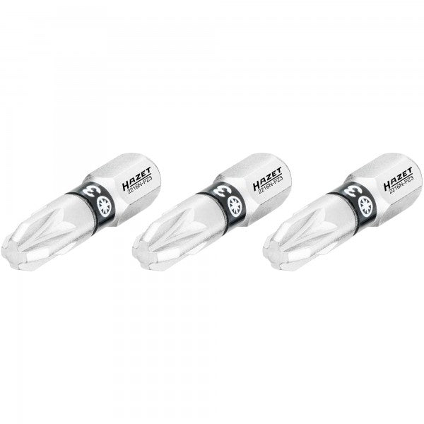 Atsuktuvo antgalis, kryžminis Pozidriv PZ3, 1/4″ (6,3 mm) šešiabriaunis (2216N-PZ3/3, HAZET)