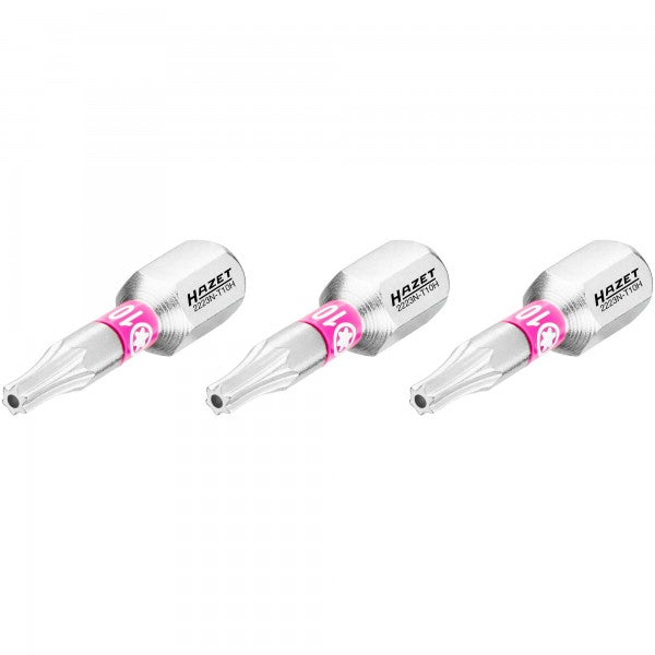 Atsuktuvo antgalis, žvaigždinis Torx Tamper T10 (apsauginis, su skylute), 1/4″ (6,3 mm) šešiabriaunis (2223N-T10H/3, HAZET)