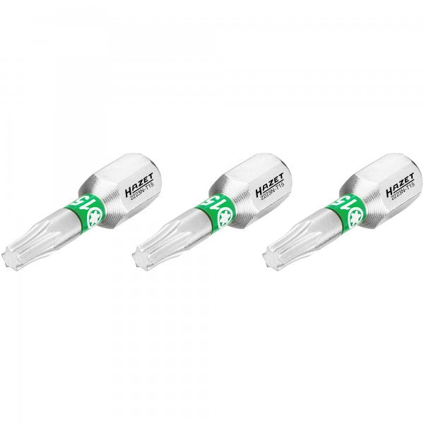 Screwdriver bit, Torx T15, 1/4″ (6.3 mm) hex (2223N-T15/3, HAZET)
