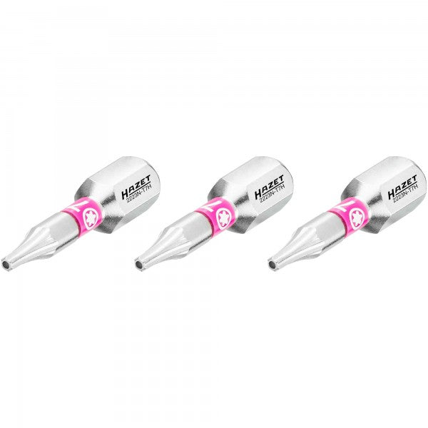 Atsuktuvo antgalis, žvaigždinis Torx Tamper T7 (apsauginis, su skylute), 1/4″ (6,3 mm) šešiabriaunis (2223N-T7H/3, HAZET)