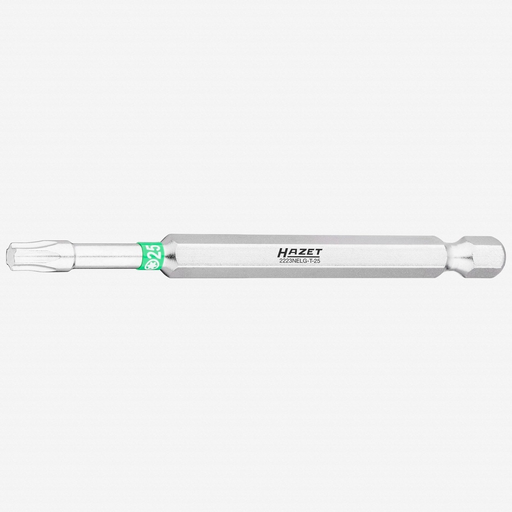Screwdriver bit, Torx T25, 1/4″ (6.3 mm) hex (2223NELG-T25, HAZET)