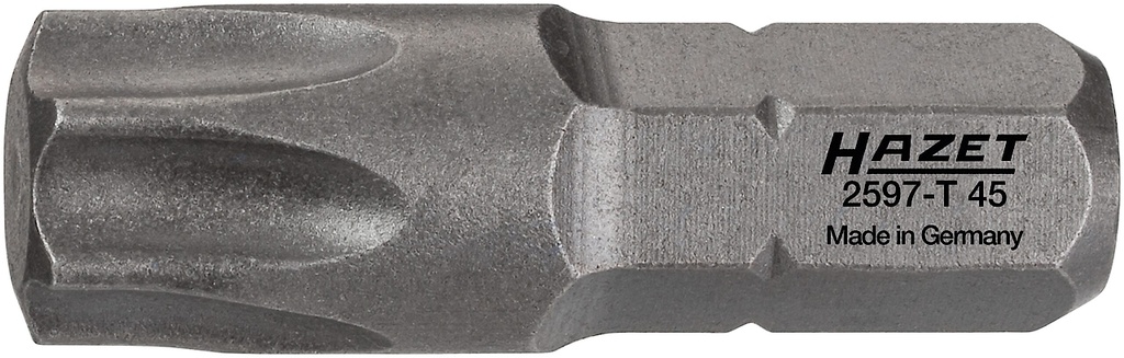 Screwdriver bit, Torx T45, 1/4″ (6,3 mm) hex (2597-T45, HAZET)