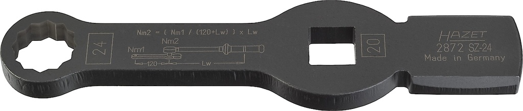 Smūginis (kalamas) žvaigždinis (12 kampų) veržliaraktis 24 mm, 3/4″ pavara (2872SZ-24, HAZET)