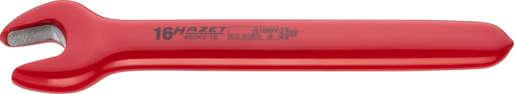 Vienpusēja vaļējā uzgriežņu atslēga ar aizsargizolāciju, 16 mm (450KV-16, HAZET)