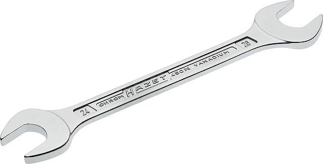 Double open-end wrench, outside hexagon profile, 24 × 26 mm (450N-24X26, HAZET)