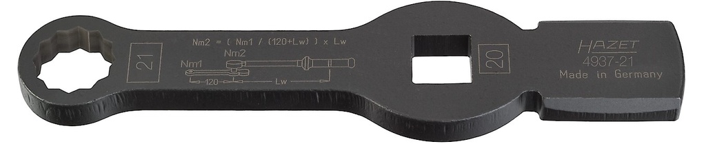 Slogging (striking) 12-point box-end wrench 21 mm, 3/4″ drive MAN (4937-21, HAZET)