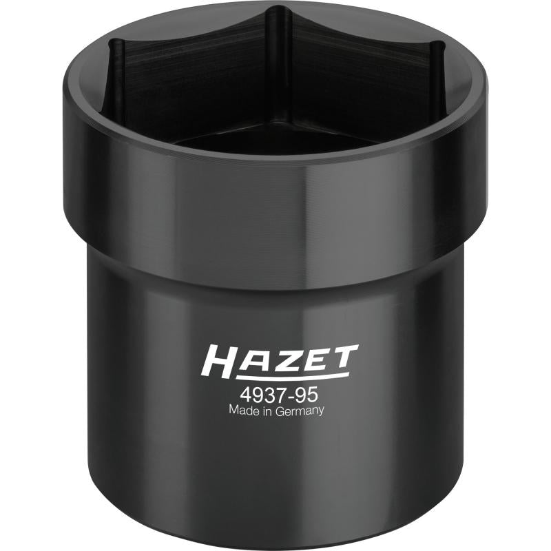 Commercial vehicle oil cap / axle nut socket, 3/4" (20 mm) square, hollow, 95 mm (4937-95, HAZET)