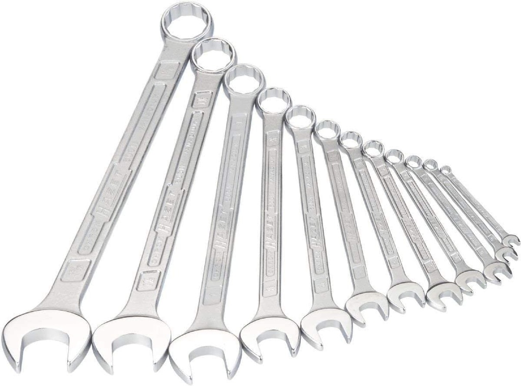 Combination wrench set, 12 pcs (1/4"–1.5/16") (600NA/12-1, HAZET)