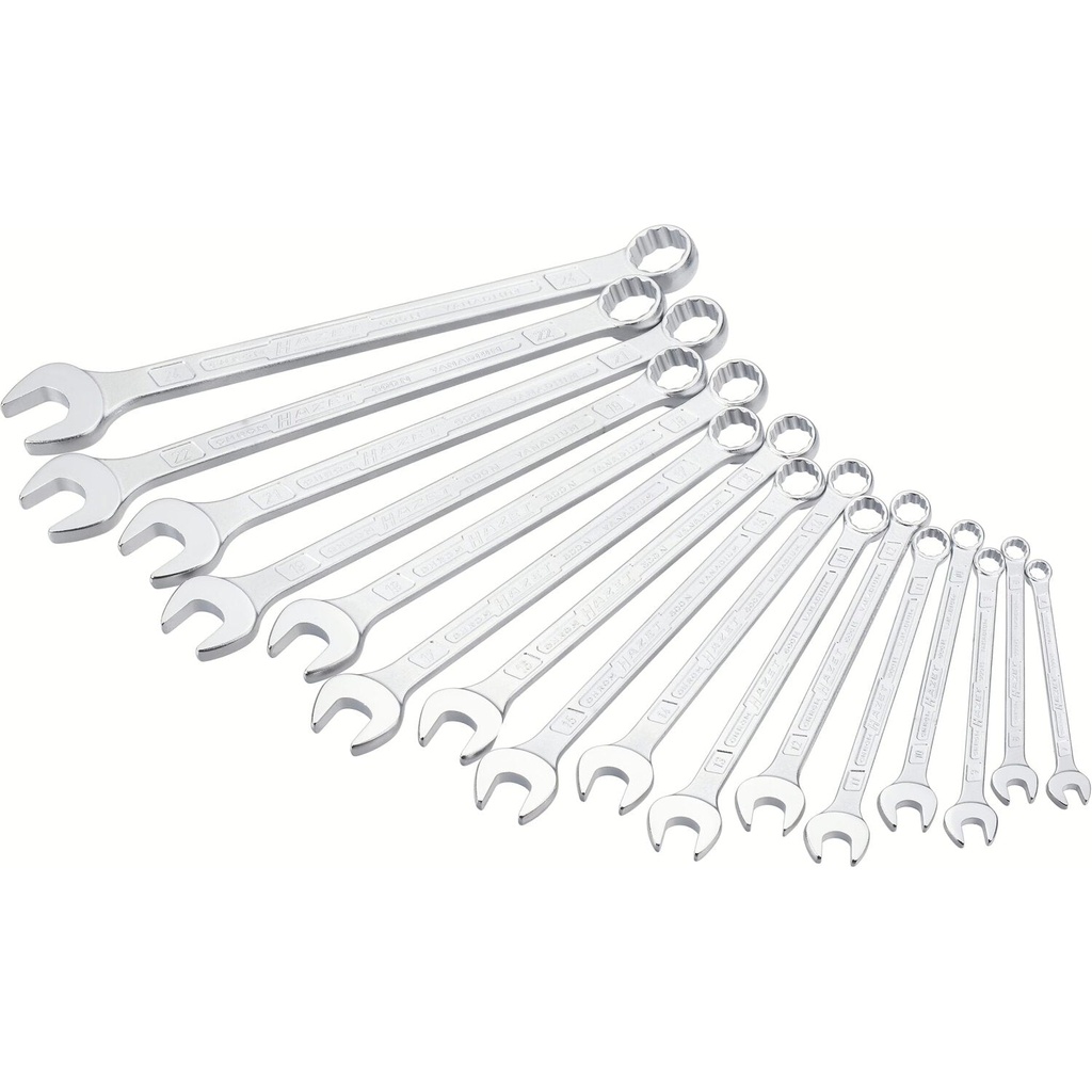 Kombinuotų veržliarakčių rinkinys, 16 vnt. (7–24 mm) (600SPC/16, HAZET)