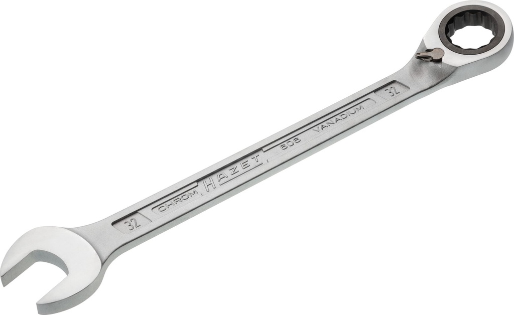 Kombinētā uzgriežņu atslēga ar sprūdratu 32 mm (606-32, HAZET)