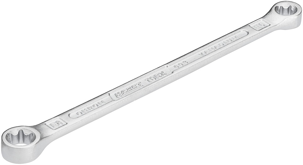 Dvigubas žiedinis raktas, išorinis E-TORX® profilis, E6 × E8 (609-E6XE8, HAZET)