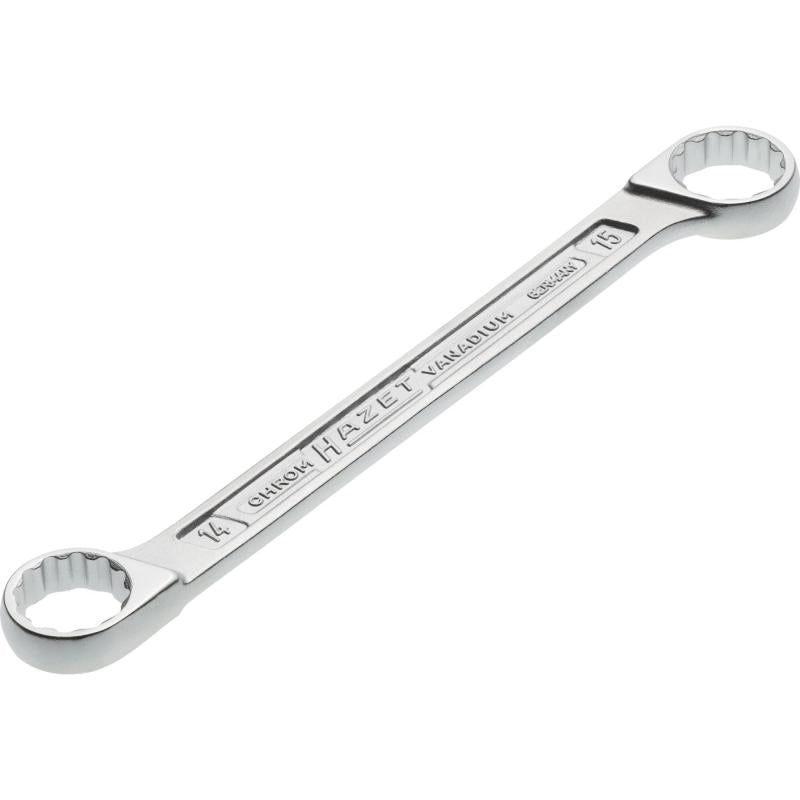 Double box-end wrench, outside 12-point traction profile, 14 × 15 mm (610N-14X15, HAZET)