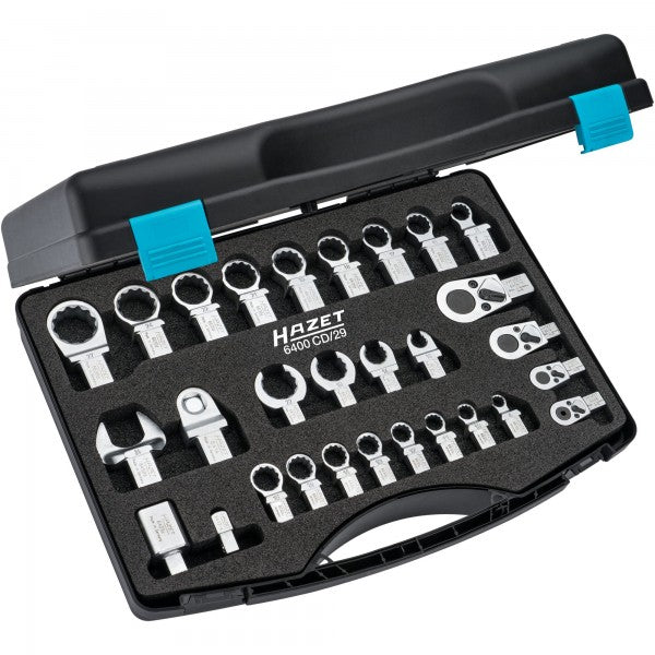 Insert tool set, 14×18 mm and 9×12 mm square, 29 pieces (6400CD/29, HAZET)