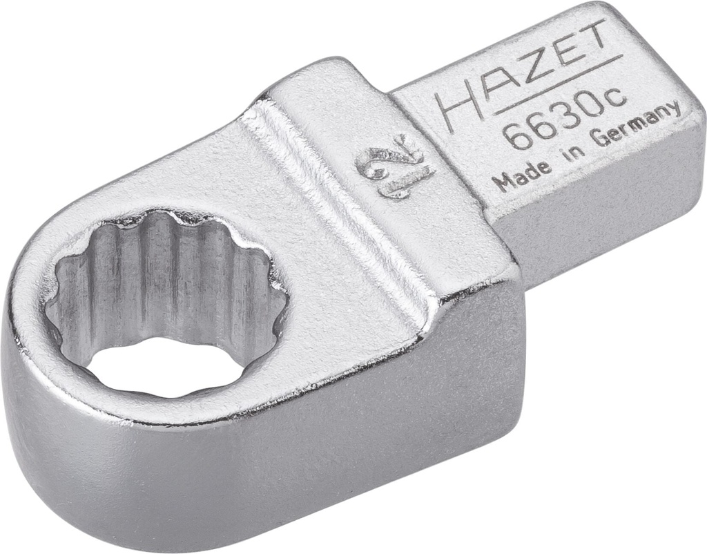 Iespraužamā gredzenatslēga, 12 stūru - 9 x 12 mm iespraužamais kvadrāts, viengabala (6630C-12, HAZET)