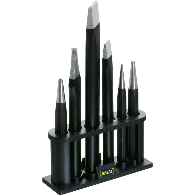 Chisel, drift punch and centre punch set, 6 pcs (750/6-1, HAZET)