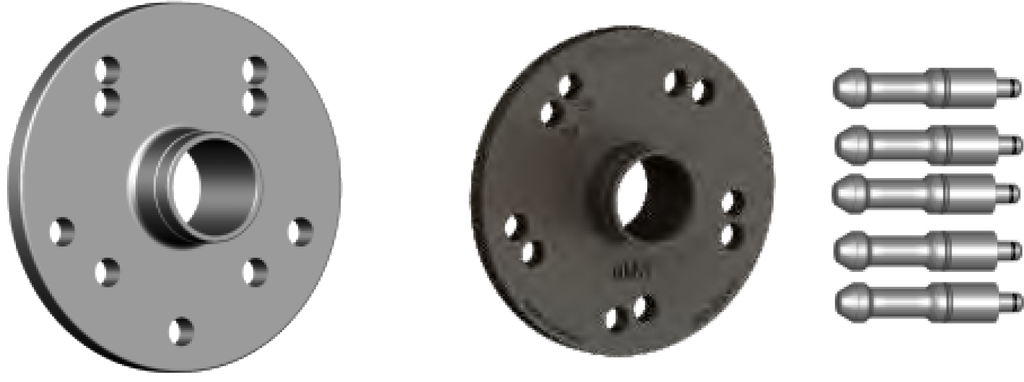 Set of columns flange for 5-hole BMW wheels (112-120mm), including center ring diameter 66.5mm, for all models, RAVAGLIOLI (GAR357)