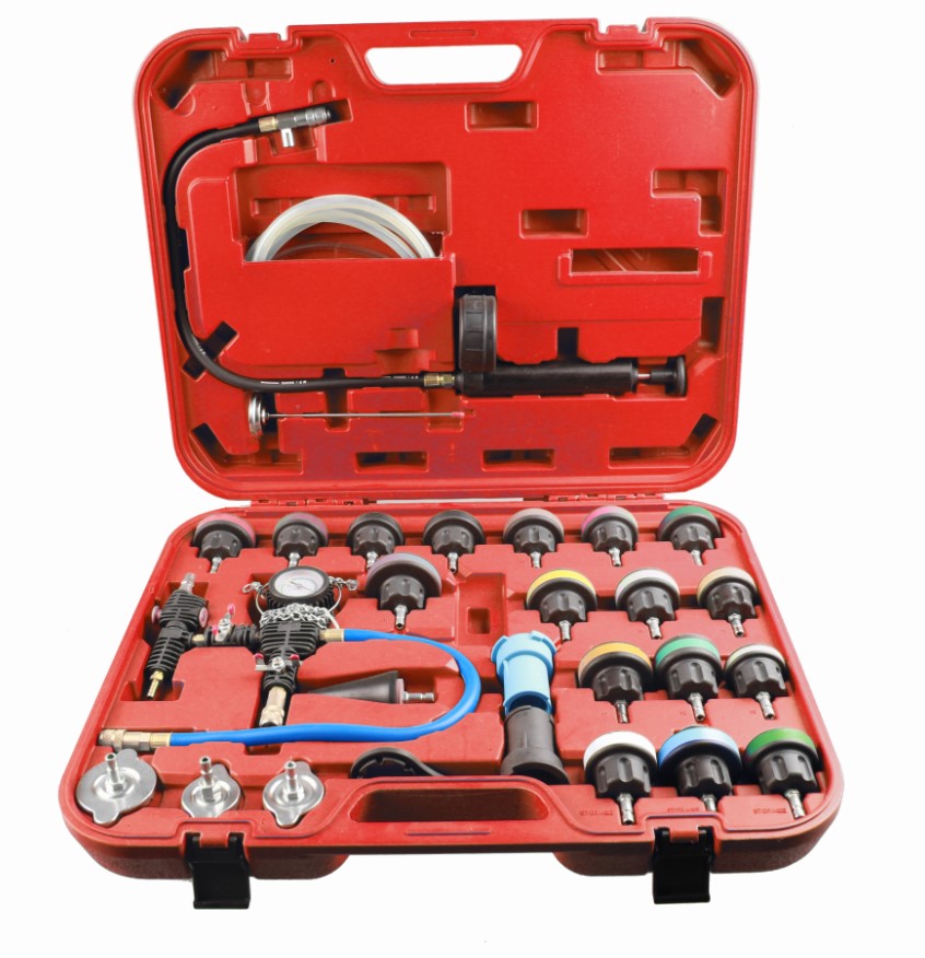 Dzesēšanas sistēmas spiediena (noplūdes) pārbaudes instrumentu komplekts, 28 gab. (818029, SONIC)
