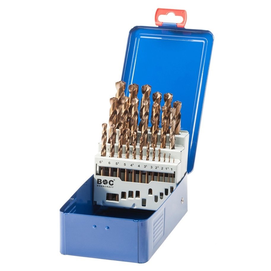 ⬡ Grąžtų metalui rinkinys (cobalt) DIN338 25vnt. (1-13mm) (H250CO)